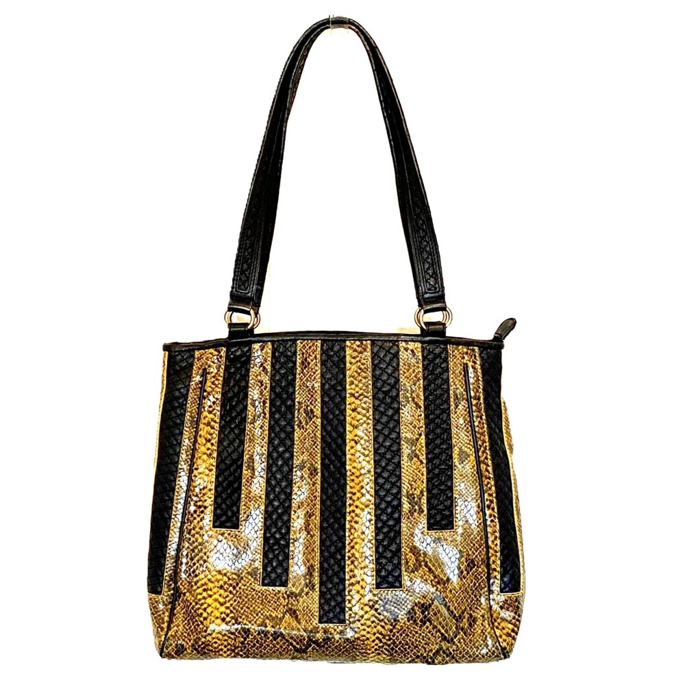 Michael Rome Snake Print Genuine Leather Shoulder Bag. Made In Italy.